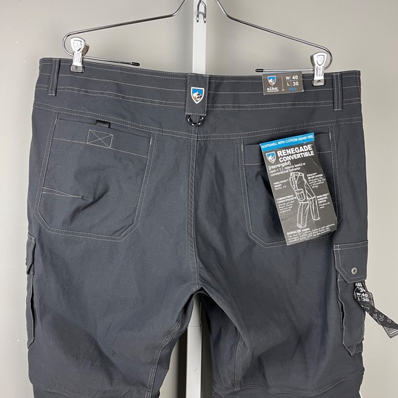 Kuhl Renegade Convertible Pants Mens 40x30‎ Dark Gray Hiking Outdoors NWOT - Picture 4 of 7